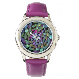 Farbige Bewegungen Abstrakte Trippy Fraktal Art Armbanduhr