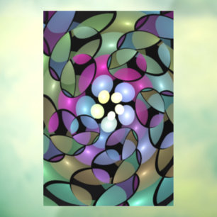 Farbige Bewegungen Abstrakte Trippy Fraktal Art Fensteraufkleber