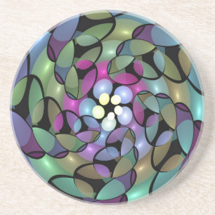 Farbige Bewegungen Abstrakte Trippy Fraktal Art Getränkeuntersetzer