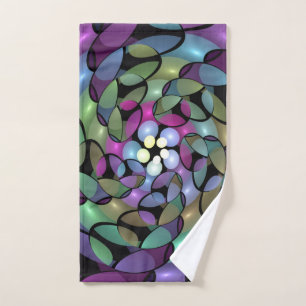 Farbige Bewegungen Abstrakte Trippy Fraktal Art Handtuch