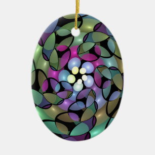 Farbige Bewegungen Abstrakte Trippy Fraktal Art Keramik Ornament