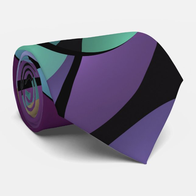 Farbige Bewegungen Abstrakte Trippy Fraktal Art Krawatte (Gerollt)