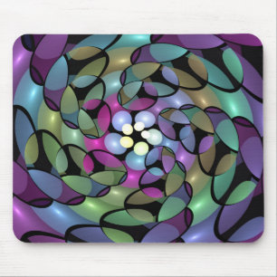 Farbige Bewegungen Abstrakte Trippy Fraktal Art Mousepad