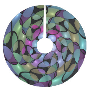 Farbige Bewegungen Abstrakte Trippy Fraktal Art Polyester Weihnachtsbaumdecke