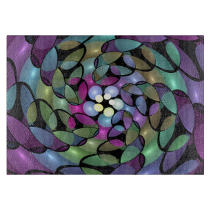 Farbige Bewegungen Abstrakte Trippy Fraktal Art Schneidebrett