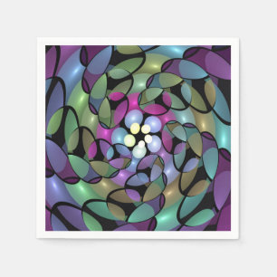 Farbige Bewegungen Abstrakte Trippy Fraktal Art Serviette