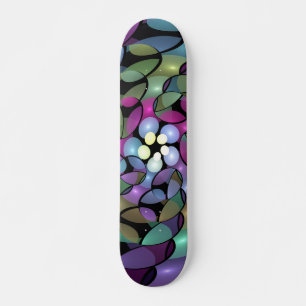 Farbige Bewegungen Abstrakte Trippy Fraktal Art Skateboard