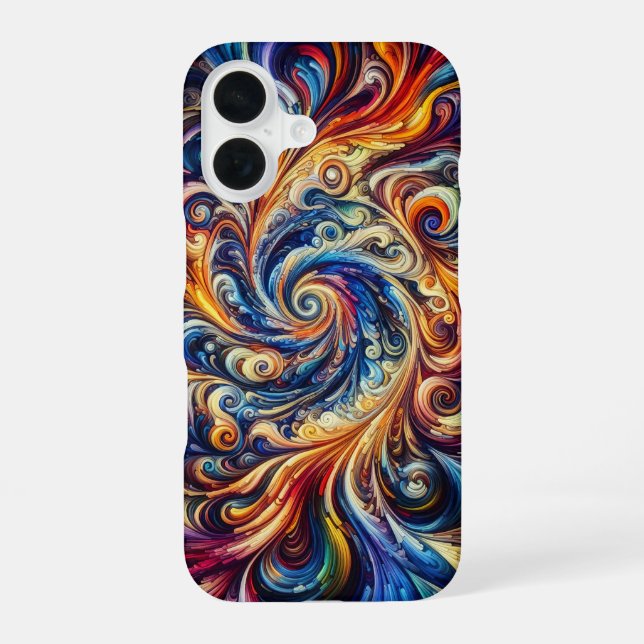 Farbige Bewegungs-Abstrakte Kunst iPhone 16 Hülle (Rückseite)