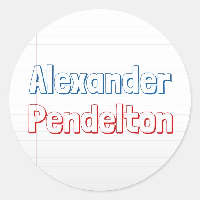 Farbige Bezeichnung für das Thema "Papier" Runder Aufkleber (Vorderseite)