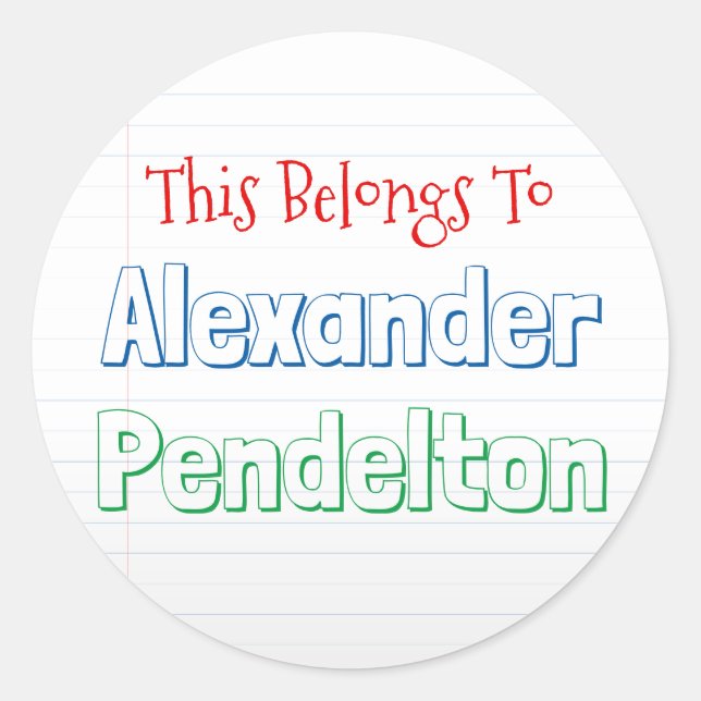 Farbige Bezeichnung für das Thema "Papier" Runder Aufkleber (Vorderseite)