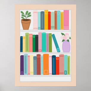Farbige Bibliothek Poster
