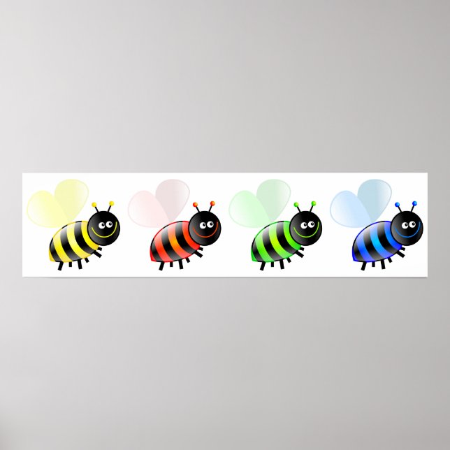 Farbige Bienen Poster (Vorne)