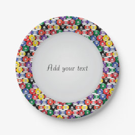 Farbige Billard-Bälle Pappteller