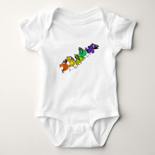 Farbige Birds Baby Bodysuit Strampler (Vorderseite)