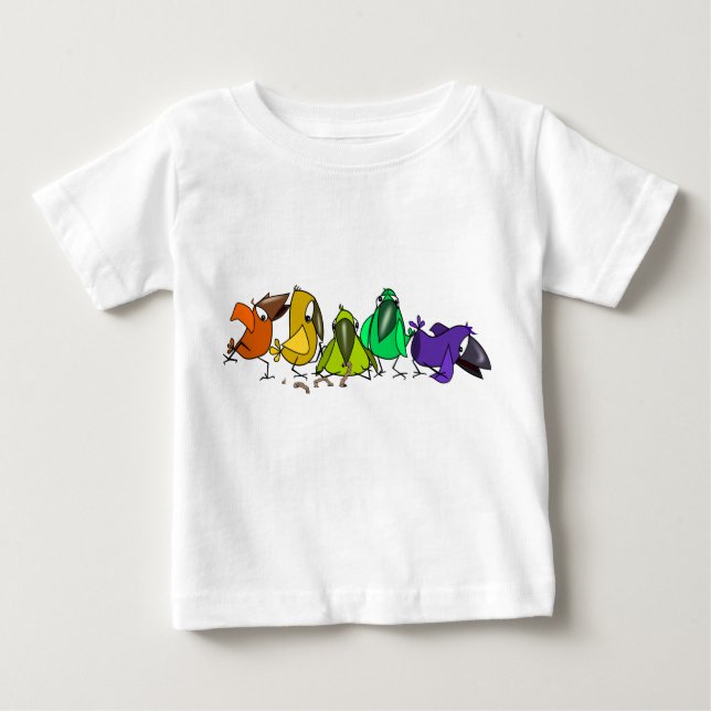 Farbige Birds Baby T - Shirt (Vorderseite)