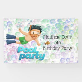 Farbige Blasen Pool Party Banner