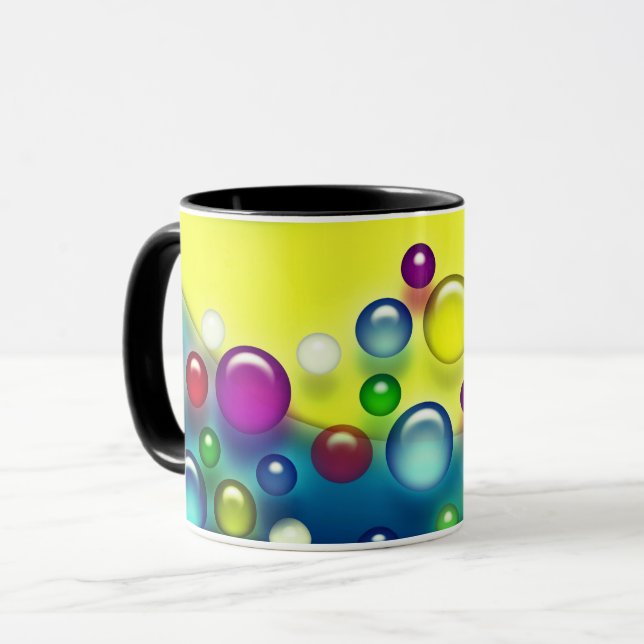 Farbige Blasen Tasse (Vorderseite Links)