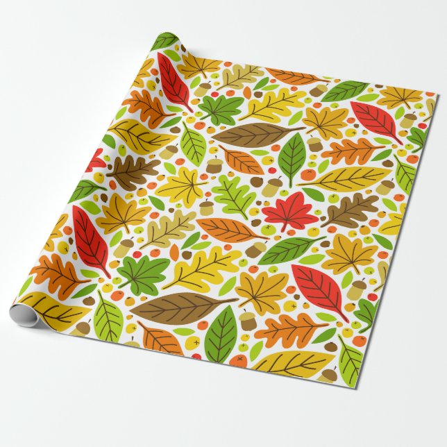 Farbige Blätter des Herbstes Geschenkpapier (Ungerollt)