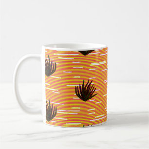 Farbige Blätter, exotische Pflanze nahtlos in vi Kaffeetasse