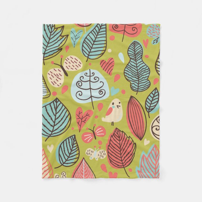 Farbige Blätter Fleece Blanket (Vorderseite)