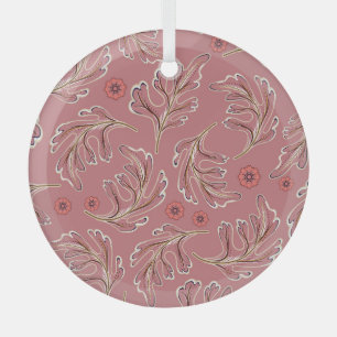 Farbige Blätter im Vintage-Stil nahtloses Muster Ornament Aus Glas