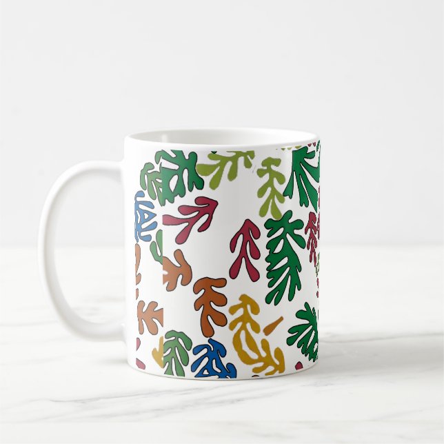 Farbige Blätter, MAtisse Style Kaffeetasse (Links)
