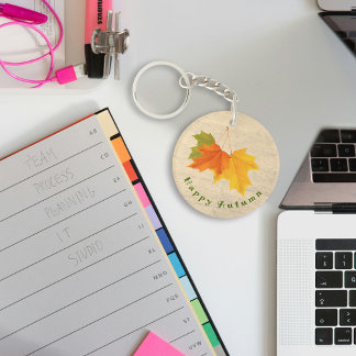 Farbige Blätter Schlüsselanhänger Herbst