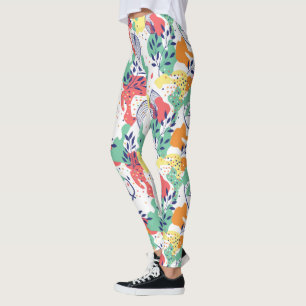 Farbige Blätter und Bio Formen Leggings