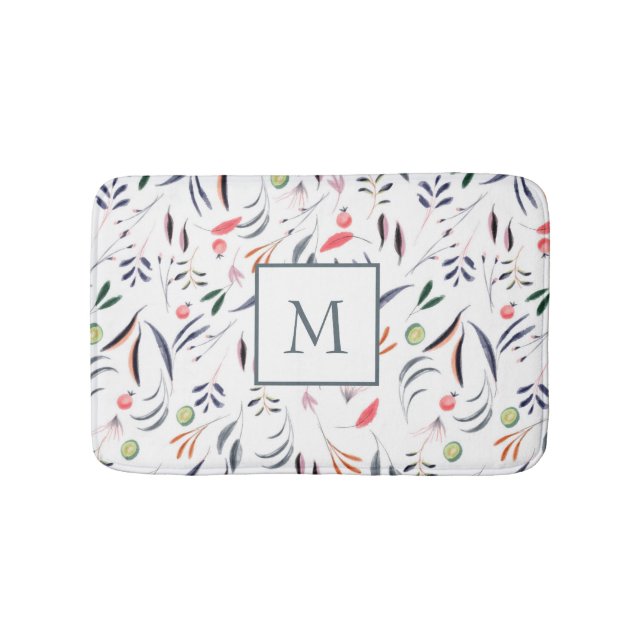 Farbige Blätter und Federn Badematte (Vorderseite)