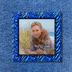 Farbige blaue Foto-Rahmen-Taste Button