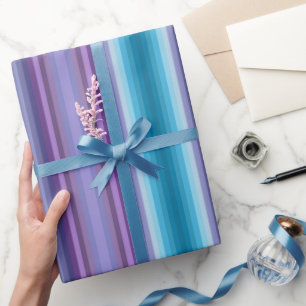 Farbige Blaue Lila Mode-Show inspirierte Streifen Geschenkpapier