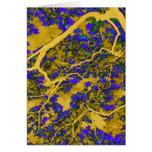 Farbige blaue und gelbe Bäume