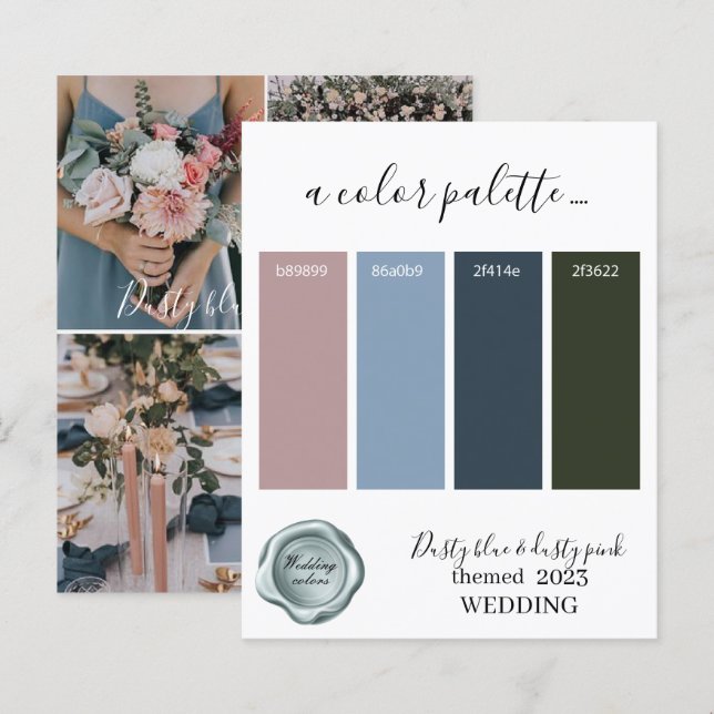 Farbige blaue und staubige rosa Hochzeitsfarben Pa (Vorne/Hinten)