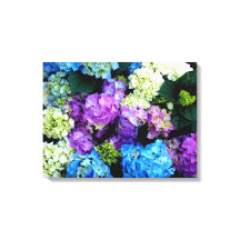 Farbige Blaue Weiße Blumen Leinwand Leinwanddruck