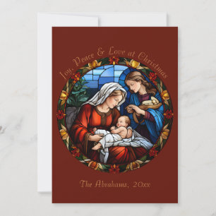 Farbige Bleiglas-Vintage-Weihnachtskarte