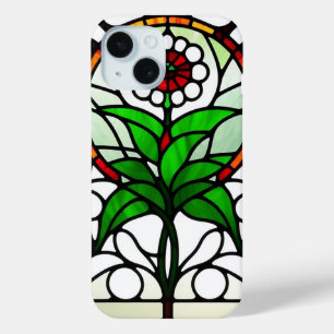 Farbige Bleiglasfenster mit Blumenmotiv Case-Mate iPhone Hülle