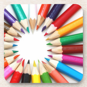 Farbige Bleistift-Kreis Kork Untersetzer