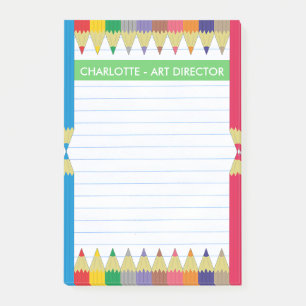 Farbige Bleistift-Linie Papier Posten-it® Post-it Klebezettel