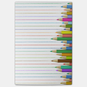 Farbige Bleistift-Linien Post-it Klebezettel