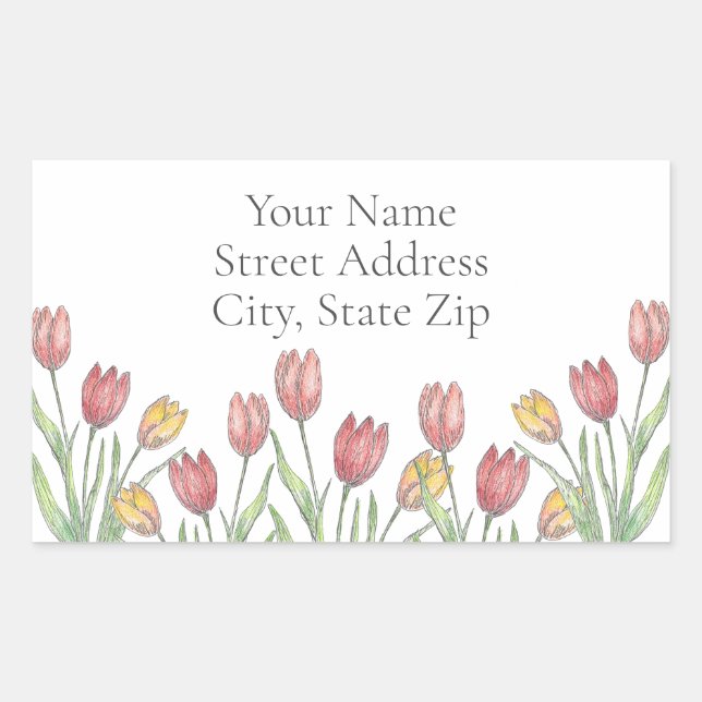 Farbige Bleistift-, Pen- und Tintenpatronen Rechteckiger Aufkleber (Vorderseite)