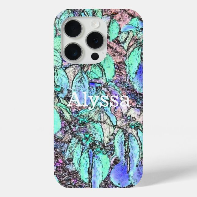 Farbige Bleistiftbaum-Blätter Personalisierter Fal Case-Mate iPhone Hülle (Rückseite)