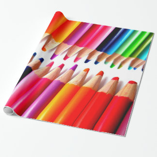 Farbige Bleistifte Geschenkpapier