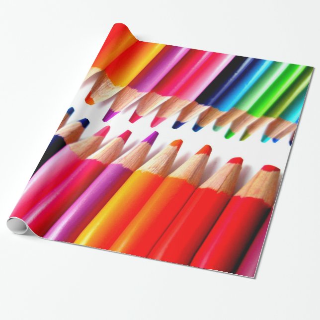 Farbige Bleistifte Geschenkpapier (Ungerollt)
