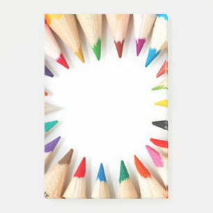 Farbige Bleistifte Post-it Klebezettel