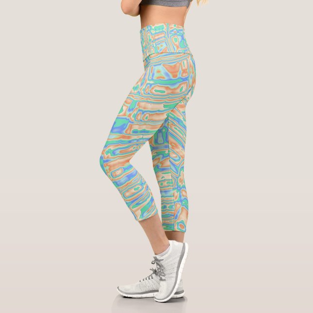 Farbige Blobs Capri Leggings (Links)