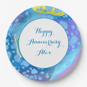 Farbige Blobs Pappteller