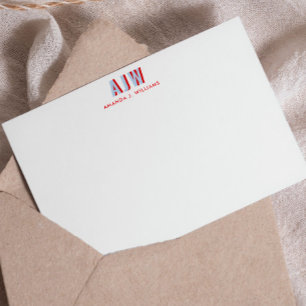 FARBIGE BLOCKSCHATTENBUCHSTABEN INDIVIDUELLES MONO MITTEILUNGSKARTE