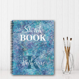 Farbige Blues Personalisiert Name Sketchbook Notizbuch