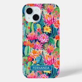 Farbige blühende Kakteen personalisiert Case-Mate iPhone Hülle