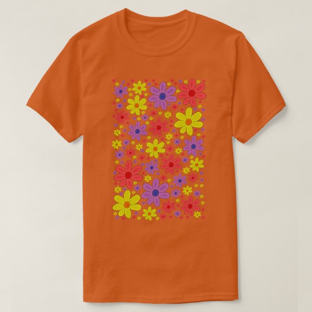 Farbige Blume 1 T-Shirt (Design vorne)